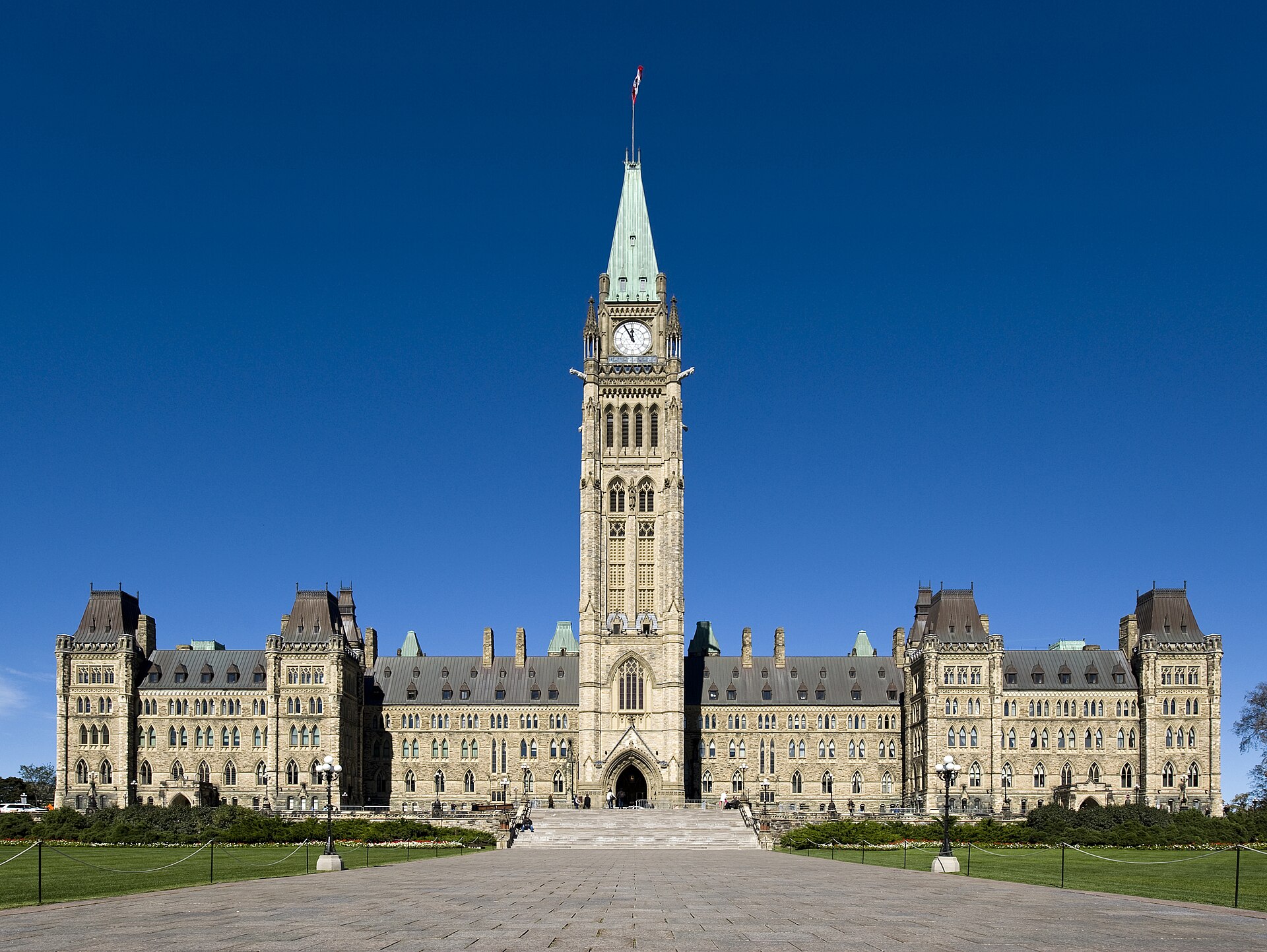 An archival view of Parliament Hill in Ottawa