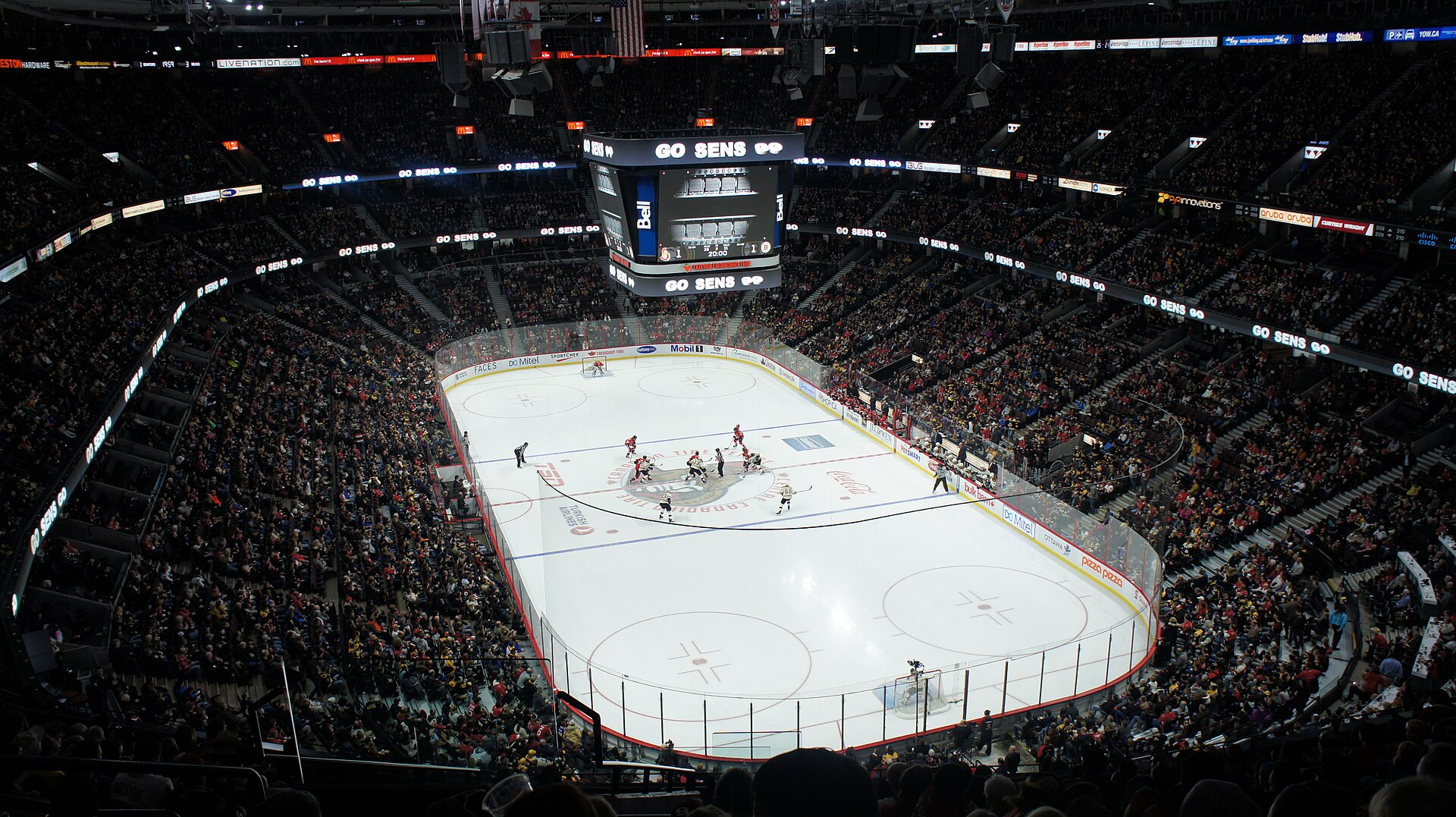Interior of the Ottawa Senators' Canadian Tire Centre.